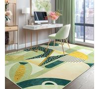 Ldiuttu Area Rugs living room 80 x 120 cm Anti-Slip Machine Washable Soft Carpets Bedside Short Pile Rug for Bedrooms entryway Modern Geometric Green