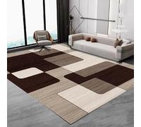 Ldiuttu Area Rugs living room 80x120cm Anti-Slip Machine Washable Soft Carpets Bedside Short Pile Rug for Bedrooms entryway Modern Geometric Brown