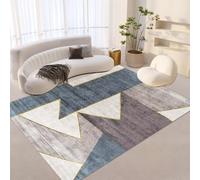 Ldiuttu Large Area Rugs 180 x 250 cm Rug for Living Room Washable Soft Non-Slip Rug for Bedroom Dining Room Modern geometric lines beige blue brown