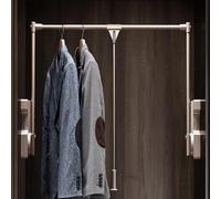 LDIW Pull Down Closet Rod Aluminum Adjustable 22-42 Inch for Wardrobe oad capacity Wardrobe Rail Lift for Hanging Clothes Clothing Finishing Rack,Gold,564to765mm