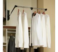 LDIW Pull Down Closet Rod, Chrome Steel Clothes Hanging Bar Organizer for Space-Saving Wardrobe and Cupboard, Adjustable Width,930to1250mm