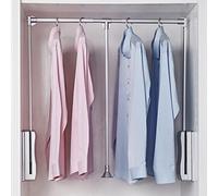 LDIW Pull Down Closet Rod for Hanging Clothes, Retractable Wardrobe Hanger for Cabinet Inside Width 550~1200mm, Aluminium alloy Tubing,Silver,890to1200mm