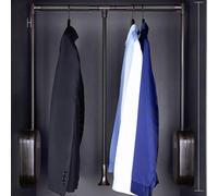 LDIW Pull Down Wardrobe Rail Lift, Aluminium Retractable Closet Rod Adjustable Hanger for Hanging Clothes Soft Return Space Saving Weight,A 510to660mm