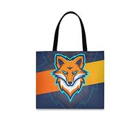 LDIYEU Angry Fox King Foldable Shopping Tote Bag Reusable Grocery Portable Storage Shoulder Bags Women Girls Handbags