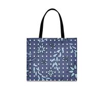 LDIYEU Blue Blossom Spot Foldable Shopping Tote Bag Reusable Grocery Portable Storage Shoulder Bags Women Girls Handbags