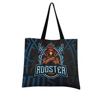 LDIYEU Blue Rooster Sword Foldable Shopping Tote Bag Reusable Grocery Portable Storage Shoulder Bags Women Girls Handbags