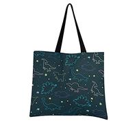LDIYEU Cute Colored Dinosaurus Seamless Foldable Shopping Tote Bag Reusable Grocery Portable Storage Shoulder Bags Women Girls Handbags