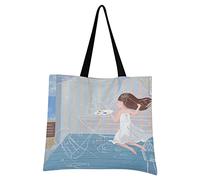 LDIYEU Dream Sea Draw Navigator Foldable Shopping Tote Bag Reusable Grocery Portable Storage Shoulder Bags Women Girls Handbags