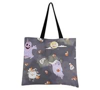 LDIYEU Ghost Cute Cloudy Black Cartoon Foldable Shopping Tote Bag Reusable Grocery Portable Storage Shoulder Bags Women Girls Handbags