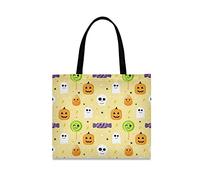LDIYEU Ghost Holloween Candy Foldable Shopping Tote Bag Reusable Grocery Portable Storage Shoulder Bags Women Girls Handbags