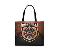 LDIYEU Golden Angry Monkey Foldable Shopping Tote Bag Reusable Grocery Portable Storage Shoulder Bags Women Girls Handbags