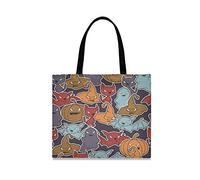 LDIYEU Halloween Ghost Colorful Foldable Shopping Tote Bag Reusable Grocery Portable Storage Shoulder Bags Women Girls Handbags