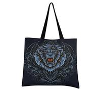 LDIYEU Lion Blue Angry King Foldable Shopping Tote Bag Reusable Grocery Portable Storage Shoulder Bags Women Girls Handbags
