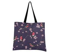 LDIYEU Magpie Bird Plum Blossom Foldable Shopping Tote Bag Reusable Grocery Portable Storage Shoulder Bags Women Girls Handbags