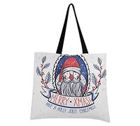 LDIYEU Merry Chirstmas Sea Lion Foldable Shopping Tote Bag Reusable Grocery Portable Storage Shoulder Bags Women Girls Handbags