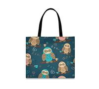 LDIYEU Night Sleep Dreaming Owls Foldable Shopping Tote Bag Reusable Grocery Portable Storage Shoulder Bags Women Girls Handbags