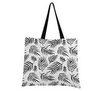 LDIYEU Palm Leaves Line Sketch Foldable Shopping Tote Bag Reusable Grocery Portable Storage Shoulder Bags Women Girls Handbags