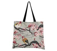 LDIYEU Plum Blossom Magpie Foldable Shopping Tote Bag Reusable Grocery Portable Storage Shoulder Bags Women Girls Handbags