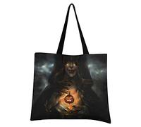 LDIYEU Skull Ghost Halloween Foldable Shopping Tote Bag Reusable Grocery Portable Storage Shoulder Bags Women Girls Handbags