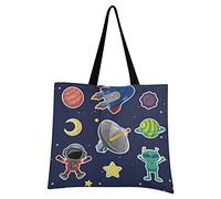 LDIYEU Space Element Cool Galaxy Foldable Shopping Tote Bag Reusable Grocery Portable Storage Shoulder Bags Women Girls Handbags