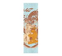 LDIYEU Tradition Yellow Culture Lion Skateboard Grip Tape Sheets Creative Longboard Waterproof Griptapes for Youth Boys Girls Kids Men No Bubble Free Easy to Apply(9"X33" 1Pcs)