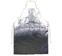 LDJFCCA Heat Resistant Apron, 43.3x27.6in Aluminum Foil Work Apron with Adjustable Ties, Anti Splash Anti Scalding Flame Retardant Protective Clothing for Cooking BBQ