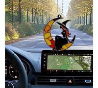 LDJRSY Moon Witch Car Hanging Ornament Cute Rear View Mirror Decor Accessory for Decoration Charm Interior Decorations Girls and Women A Gift Goth Lovers (Colour Moon Witch),(LDJRSY-1-25)