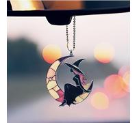 LDJRSY Moon Witch Car Hanging Ornament Cute Rear View Mirror Decor Accessory for Decoration Charm Interior Decorations Girls and Women A Gift Goth Lovers (Colour Moon Witch),(LDJRSY-1-25)
