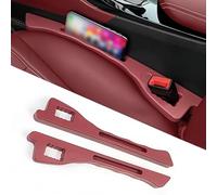 LDJSNC Car Seat Gap Filler for BMW 1/2/3/4/5/6/7/8 Series, 2 Pcs Car Seat Side Gap Filler Leak Proof Storage Organizer, Car Waterproof Interior Accessories,C Red