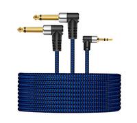 LDKCOK 3.5mm 1/8" TRS to Dual 6.35mm 1/4" TS Mono Stereo Y-Cable Splitter Cord Cable 3ft, Compatible for Smartphone,iPod,Sound Card, CD Players, Multimedia Speaker,PA Audio and Home Stereo System