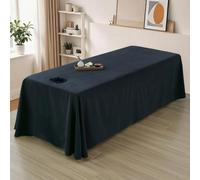 LDLCYCN 2Pcs Massage Bed Cover With/Without Hole Massage Spa Table Bed Sheet Full Wrap Massage Table Skirt Spa Bed Cover with Skirt Beauty Massage SPA Couch Cover Washable,Black(H),80 * 190cm