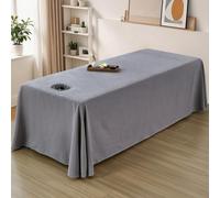 LDLCYCN 2Pcs Massage Bed Cover With/Without Hole Massage Spa Table Bed Sheet Full Wrap Massage Table Skirt Spa Bed Cover with Skirt Beauty Massage SPA Couch Cover Washable,Grey(H),80 * 190cm