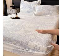 LDLCYCN A,200 * 220cm, Mattress Protector Queen King Twin Size Velvet Thicken Mattress Cover Fitted Sheet Soft Comfortable Bed Cover Mattress Pad Cover Dustproof Deep Pocket of 10In