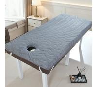 LDLCYCN A/gray,190 * 70cm(S), Memory Foam Massage Table Mattress Topper Thick 6Cm Latex Lash Bed Cushion with Elastic Band Spa Bed Mattress Pad with Face Hole Square/Round/Trapezoidal Head