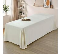 LDLCYCN Beige,190 * 80cm(N), Solid Color Massage Table Sheet Skirt Massage Table Bedskirt Spa Massage Beauty Bed Cover with Face Rest Hole Massage Table Mattress Cover Washable Reusable