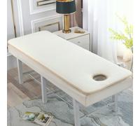 LDLCYCN Beige,190 * 80cm(S), Massage Table Pad Lamb Wool Comfortable Massage Bed Pad with Elastic Band Non-Slip Thicken Massage Table Mattress Topper with Hole Lash Bed Pad for SPA Beauty Salon