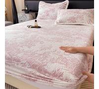 LDLCYCN D,100 * 200cmTWIN, Mattress Protector Queen King Twin Size Velvet Thicken Mattress Cover Fitted Sheet Soft Comfortable Bed Cover Mattress Pad Cover Dustproof Deep Pocket of 10In