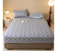 LDLCYCN Gray,120x200+15cm, 100% Cotton Mattress Protector Zipped Fitted Sheet 6 Side Wrap Mattress Encasement Double/Single Mattress Cover Dustproof Mattress Pad Topper for Bedroom Dormitory
