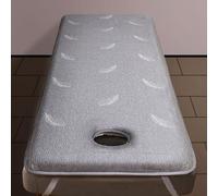 LDLCYCN Gray,190 * 70cm(S), High Rebound Foam Mattress Topper for Massage Table Thicken 6Cm(2.4In) Knitted Fabric Lash Bed Topper Spa Beauty Bed Pad with Elastic Band Square Round Trapezoid Head