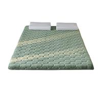 LDLCYCN Green/3cm,120x190cm, Japanese Floor Mattress Topper Thick 3Cm/6Cm Futon Mattress Pad with 4 Corner Elastic Band Soft Velvet Fabric Sleeping Mat Warm Tatami Pad for Camping Dormitory
