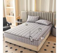 LDLCYCN Grey,180x220x25cm, Waterproof Mattress Protector Queen/King Size with Zipper Bed Cover with Six-Sided Protection Brushed Fabric Fitted Sheet Comfortable Soft Mattress Topper Cover