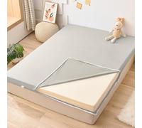 LDLCYCN GreyB,135x200cm, 100% Cotton Floor Futon Mattress Cover with Zipper Queen King Size Japanese Traditional Futon Mattress Cover Dustproof Bed Cover Full Wrap Mattress Protector Washable