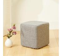 LDLCYCN GreyB,40 * 40 * 40cm, Square Ottoman Cover Footstool Slipcover Luxury Cotton And Linen Fabric Soft Foot Stool Cover Protector with Nonslip Elastic Bottom for Living Room Bedroom Washable