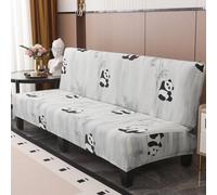 LDLCYCN I,Large, Armless Sofa Bed Cover Stretch Futon Slipcover Milk Silk Fabric Folding Sofa Couch Cover Futon Cover with Printed Furniture Protector for Sofa without Armrest