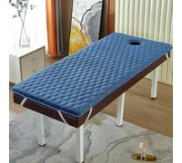 LDLCYCN Memory Foam Mattress Topper Massage Bed 7Cm Thicken Massage Table Mattress Pad with Hole Beauty Salon Bed Pad with Elastic Band Non-Slip Lash Bed Cushion Round Head,blue,190 * 80cm(S)