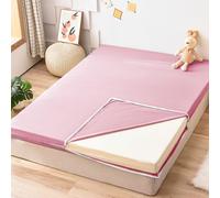 LDLCYCN PinkB,135x200cm, 100% Cotton Floor Futon Mattress Cover with Zipper Queen King Size Japanese Traditional Futon Mattress Cover Dustproof Bed Cover Full Wrap Mattress Protector Washable