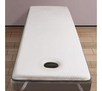 LDLCYCN White,190 * 70cm(S), High Rebound Foam Mattress Topper for Massage Table Thicken 6Cm(2.4In) Knitted Fabric Lash Bed Topper Spa Beauty Bed Pad with Elastic Band Square Round Trapezoid Head