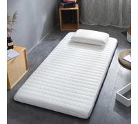 LDLCYCN White/5cm,150 * 200cm, Futon Mattress Topper Japanese Floor Futon Mattress Pad Thicken 5Cm/8Cm Tatami Mat Traditional Comfortable Sleeping Pad Foldable Roll Up Dormitory Mat Pad for Camping