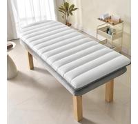 LDLCYCN White(R),185 * 70cm, Memory Foam Massage Bed Mattress Topper with Elastic Band Non-Slip Thick 4Cm Spa Massage Table Pad Massage Treatment Couch Beauty Salon Lash Bed Topper Square Head