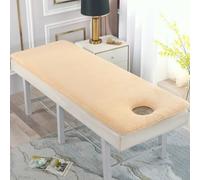LDLCYCN Yellow,190 * 80cm(R), Massage Table Pad Lamb Wool Comfortable Massage Bed Pad with Elastic Band Non-Slip Thicken Massage Table Mattress Topper with Hole Lash Bed Pad for SPA Beauty Salon